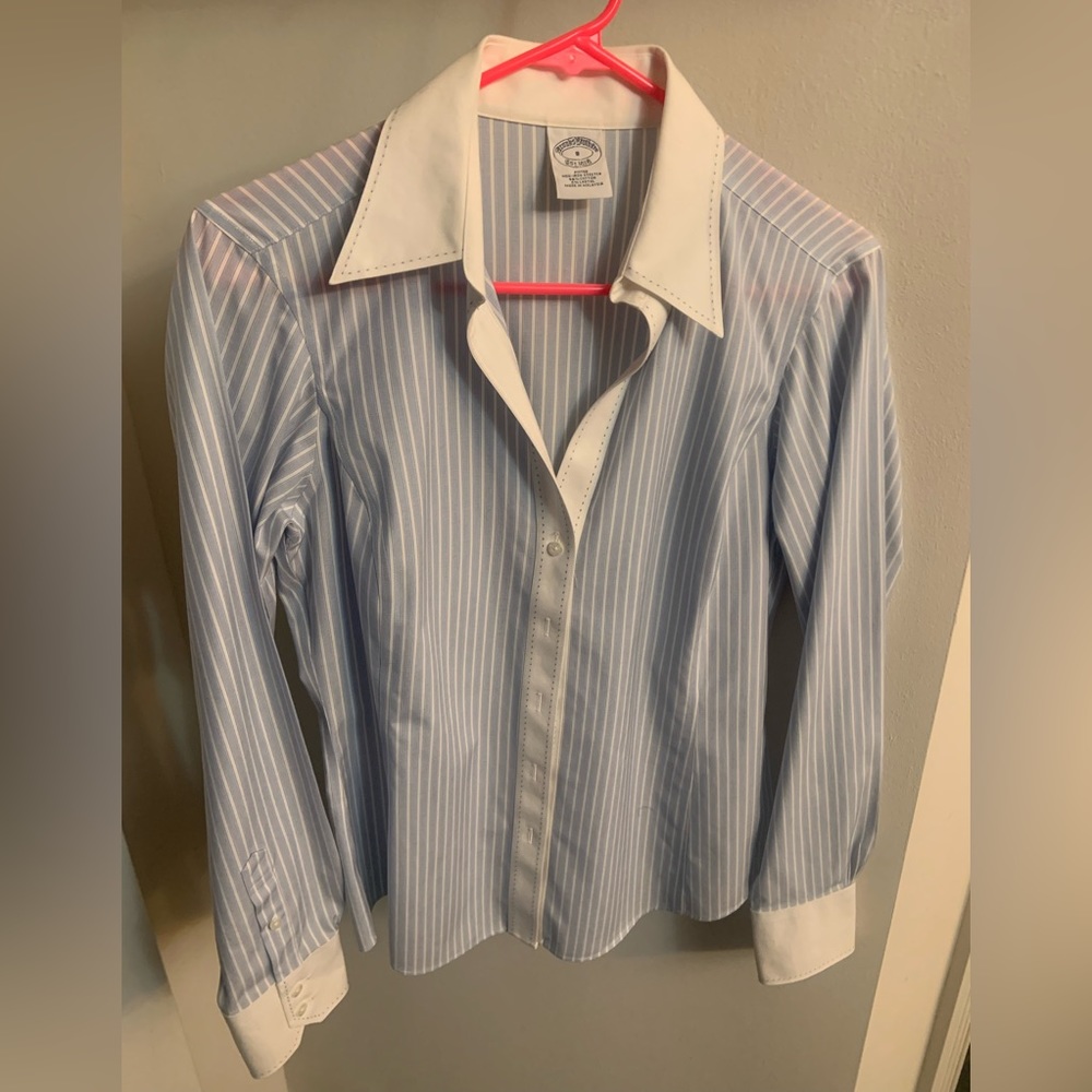 Brook Brothers striped fitted button down shirt size 8